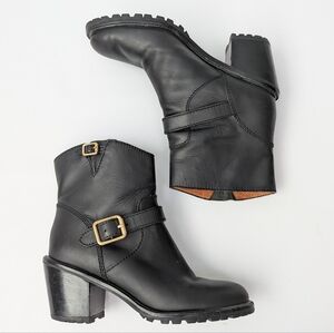Marc By Marc Jacobs Black Leather Heeled Engineer Style Boots 39